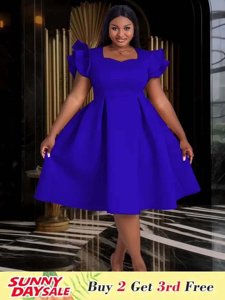 Flying Sleeve Short A Line Dress For Women