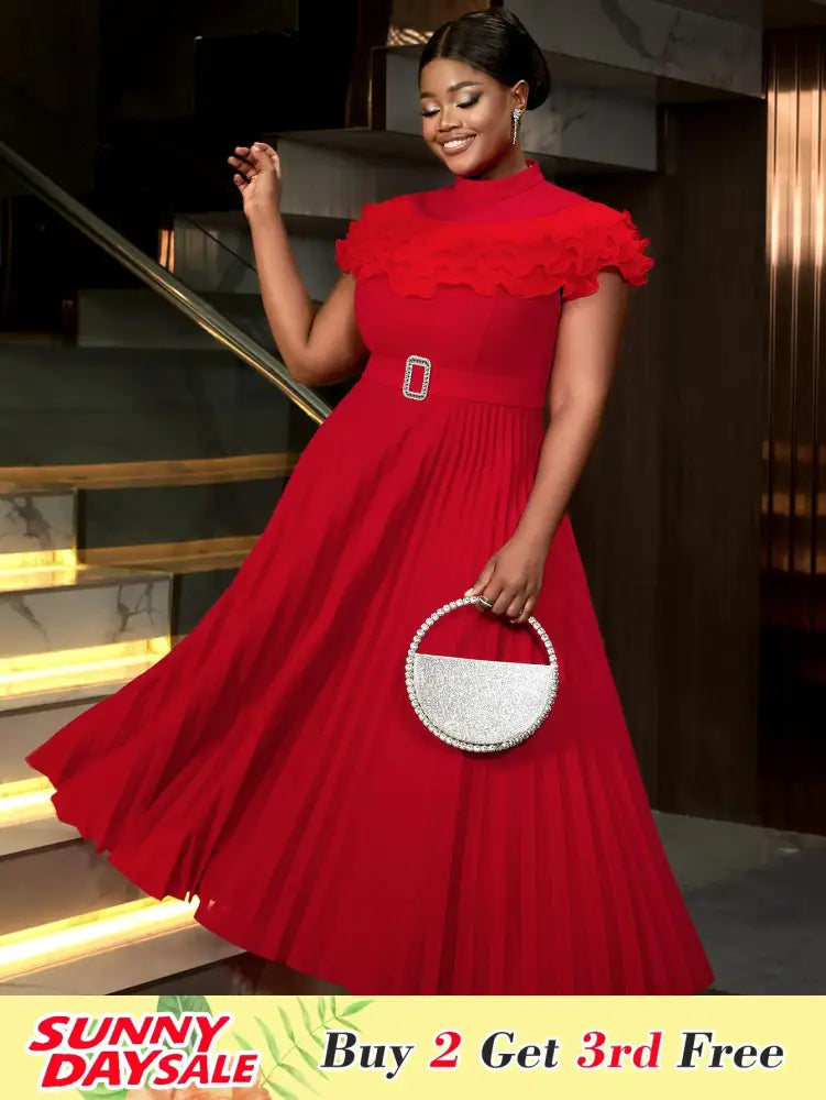Formal Dresses for Weddings Pleated Ruffle High Neck