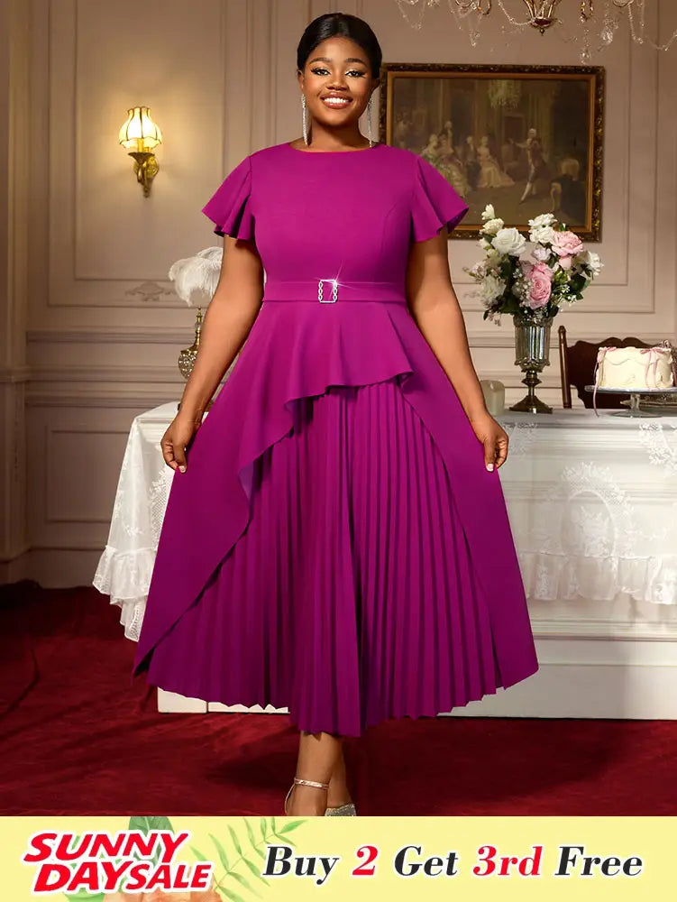 Plus Size Peplum Dress Church Dresses for Woman 2025 Grace