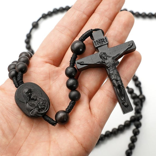 Christianartworkshop Olive Wood Beads Fifteen Decade Praying Rosary of the Blessed