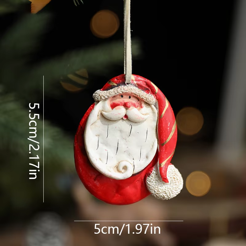 Christmas tree pendant: Resin Santa Claus & Snowman decoration for the Christmas tree