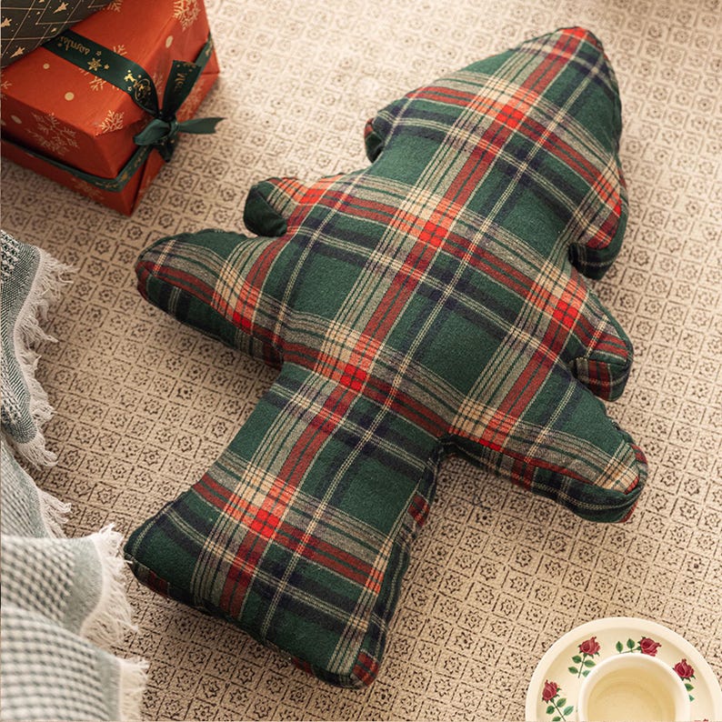 Christmas Tree Shaped Pillow, Holiday Decorative Pillow, Christmas Pillow, Christmas Home Gift, Sofa Pillow