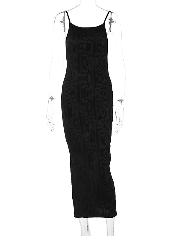 3D Line Backless Back Slit Bodycon Elegant Baby Shower Maternity Maxi Dress