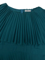 Elegant Maxi Pleated A Line Church Dresses Cape sleeves