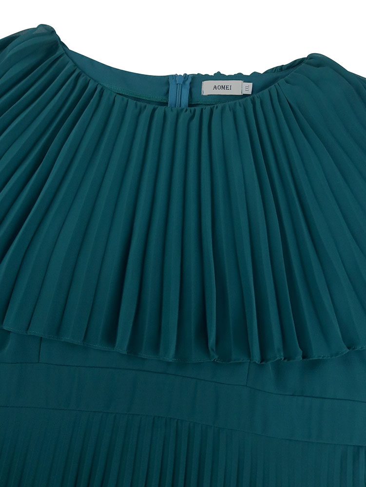 Elegant Maxi Pleated A Line Church Dresses Cape sleeves
