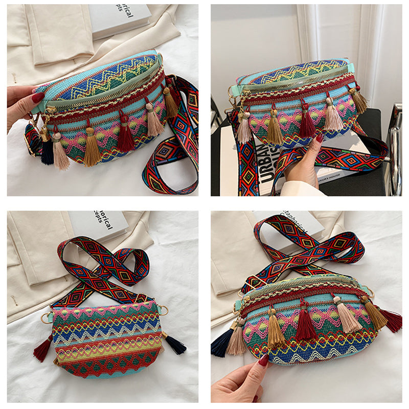 Vintage Colorful Handwoven Waist Bag