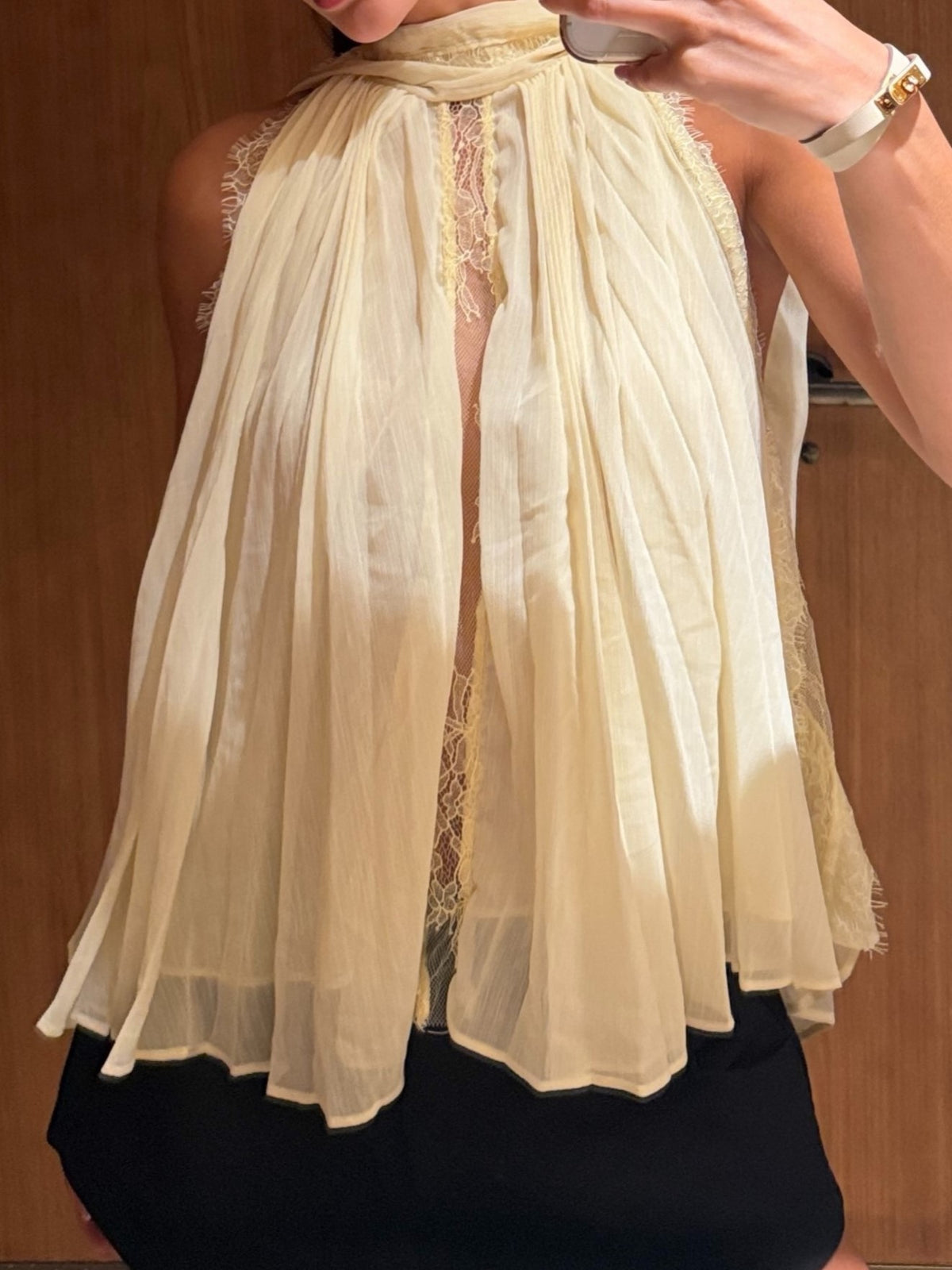 Frayed Edge Halter Neck Sleeveless Top