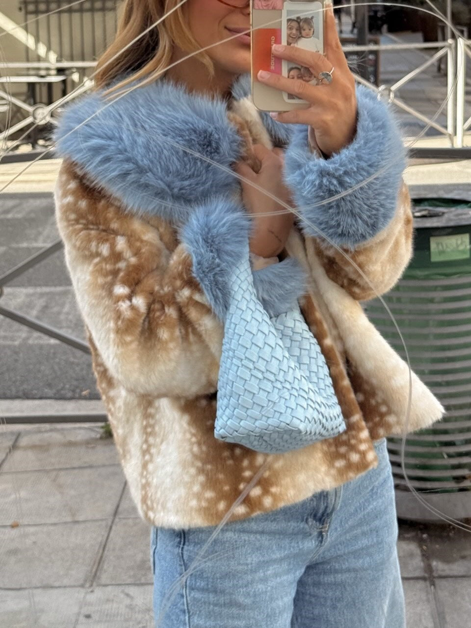 Cream Leopard Print Faux Fur Jacket