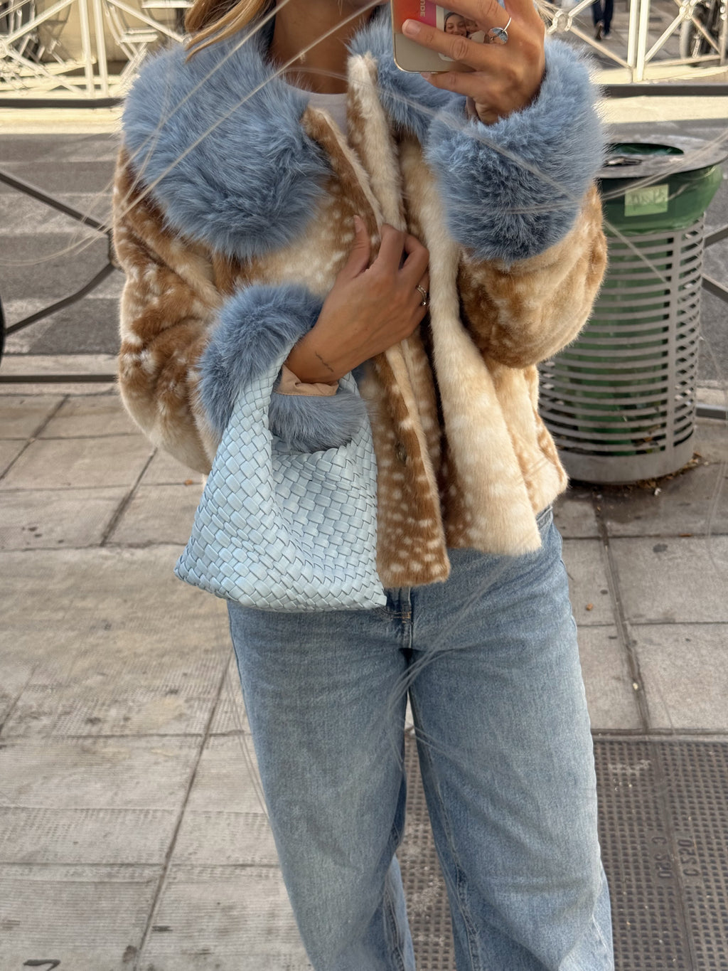 Cream Leopard Print Faux Fur Jacket