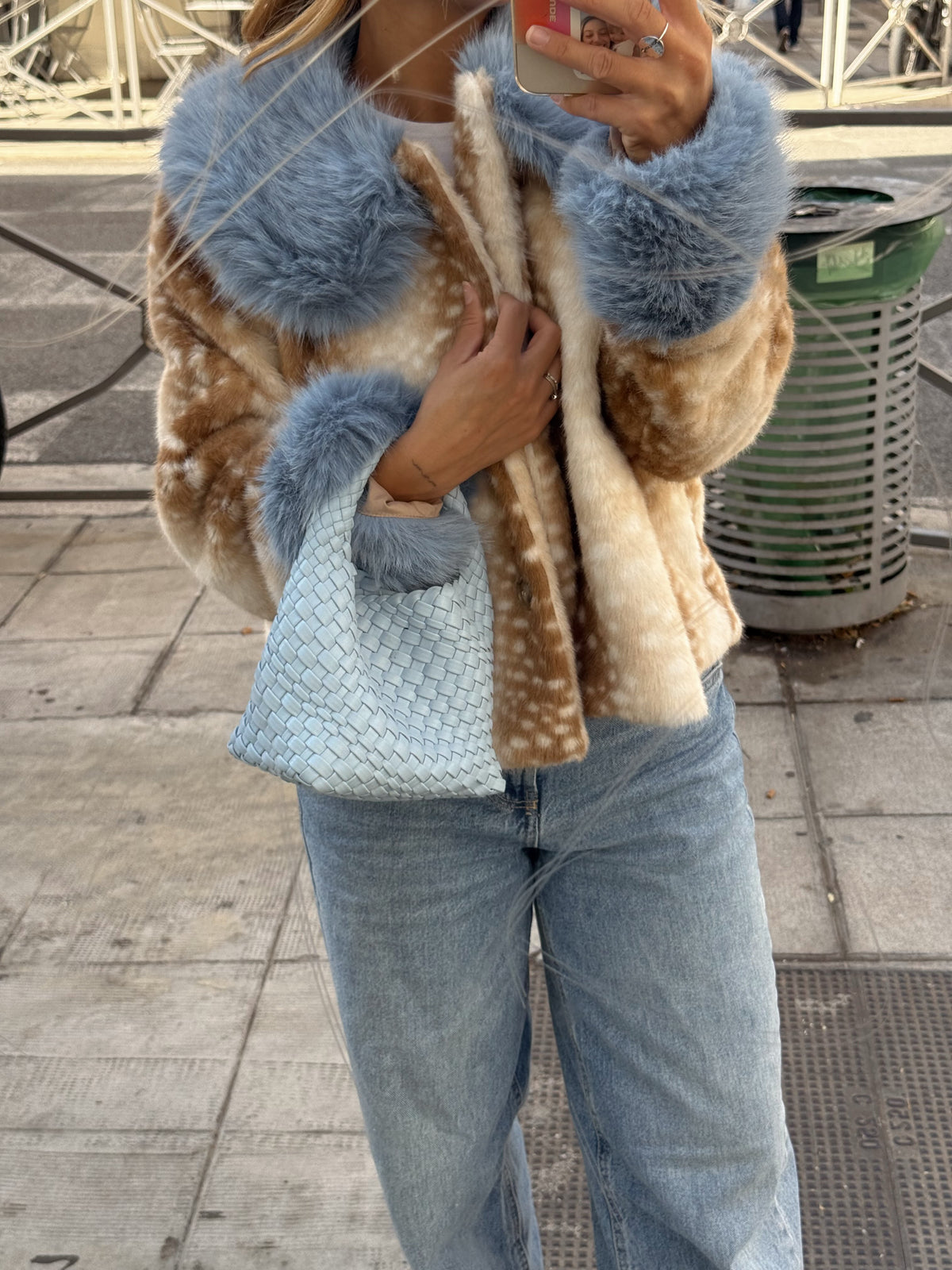 Cream Leopard Print Faux Fur Jacket