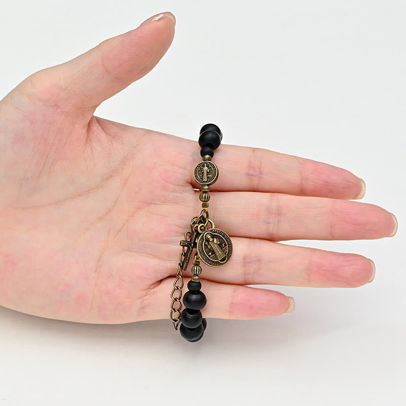 Ebony Beads St. Benedict the Blessed Protection Bracelet