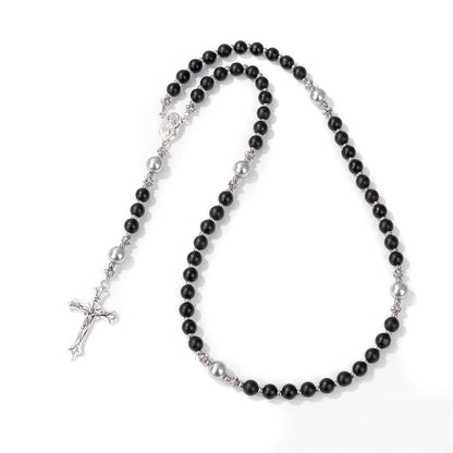 Christianartworkshop Natural Stone & Pearl Miraculous Medal Prayer Rosary