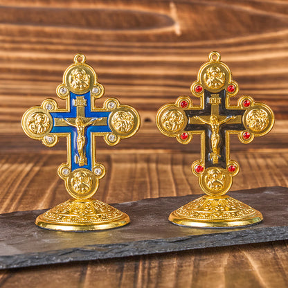 Christianartworkshop Retro Classic Style Divine Radiance Cross Statue Desktop Ornaments