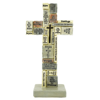 Christianartworkshop Classic Style Motivational Cross Desktop Decorations Ornament