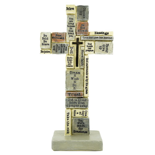 Christianartworkshop Classic Style Motivational Cross Desktop Decorations Ornament