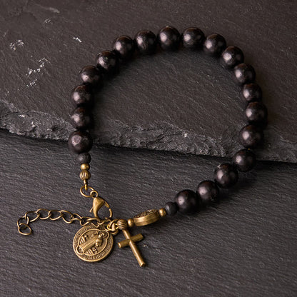 Ebony Beads St. Benedict the Blessed Protection Bracelet