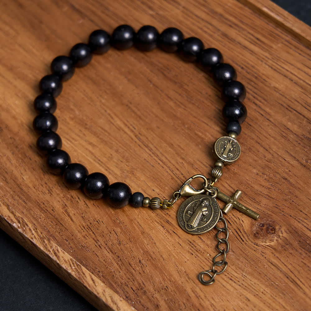 Ebony Beads St. Benedict the Blessed Protection Bracelet