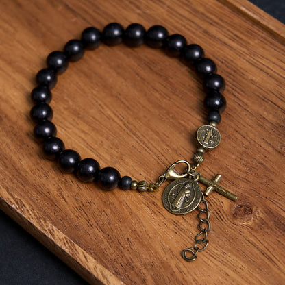 Ebony Beads St. Benedict the Blessed Protection Bracelet