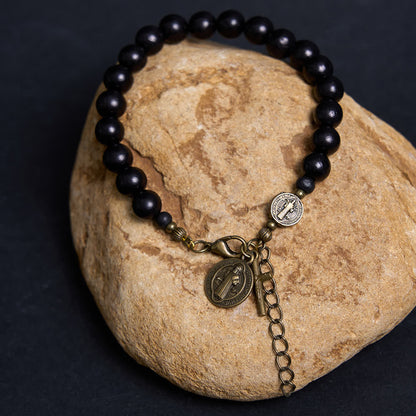 Ebony Beads St. Benedict the Blessed Protection Bracelet
