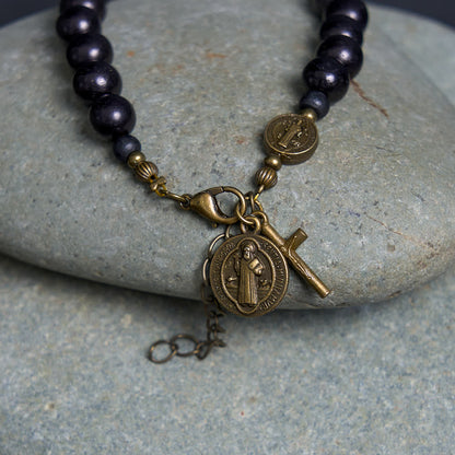 Ebony Beads St. Benedict the Blessed Protection Bracelet