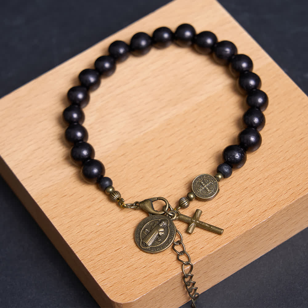 Ebony Beads St. Benedict the Blessed Protection Bracelet