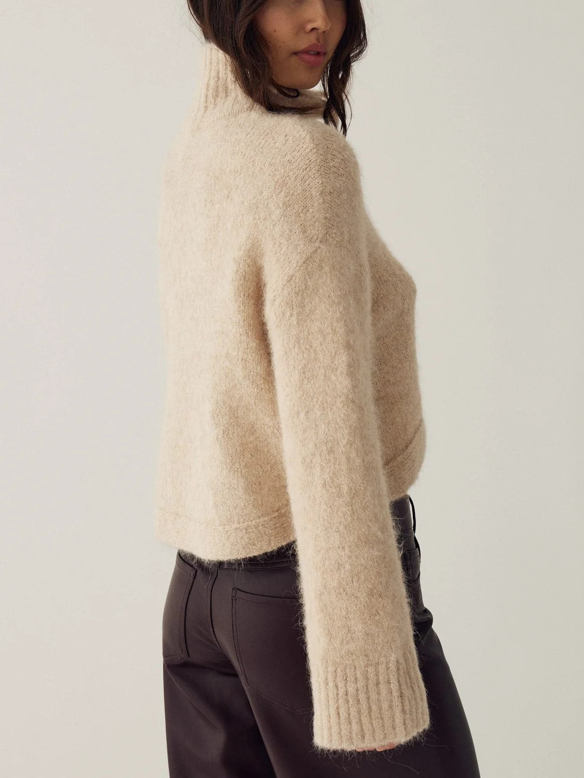 Cream Cropped Button Front Cardigan