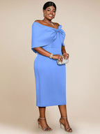 Elegant Wedding Guests Dress Big Bow Strapless Package Hip