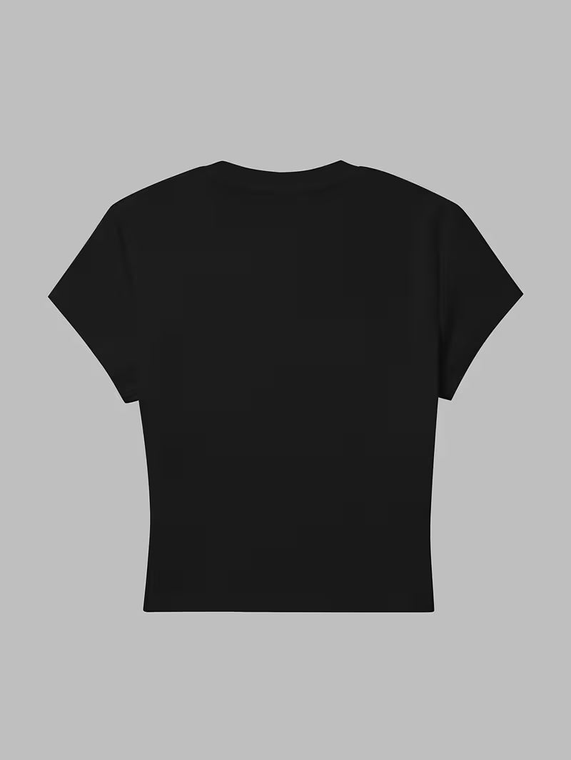 Spider Web Split Graphic Baby Tee
