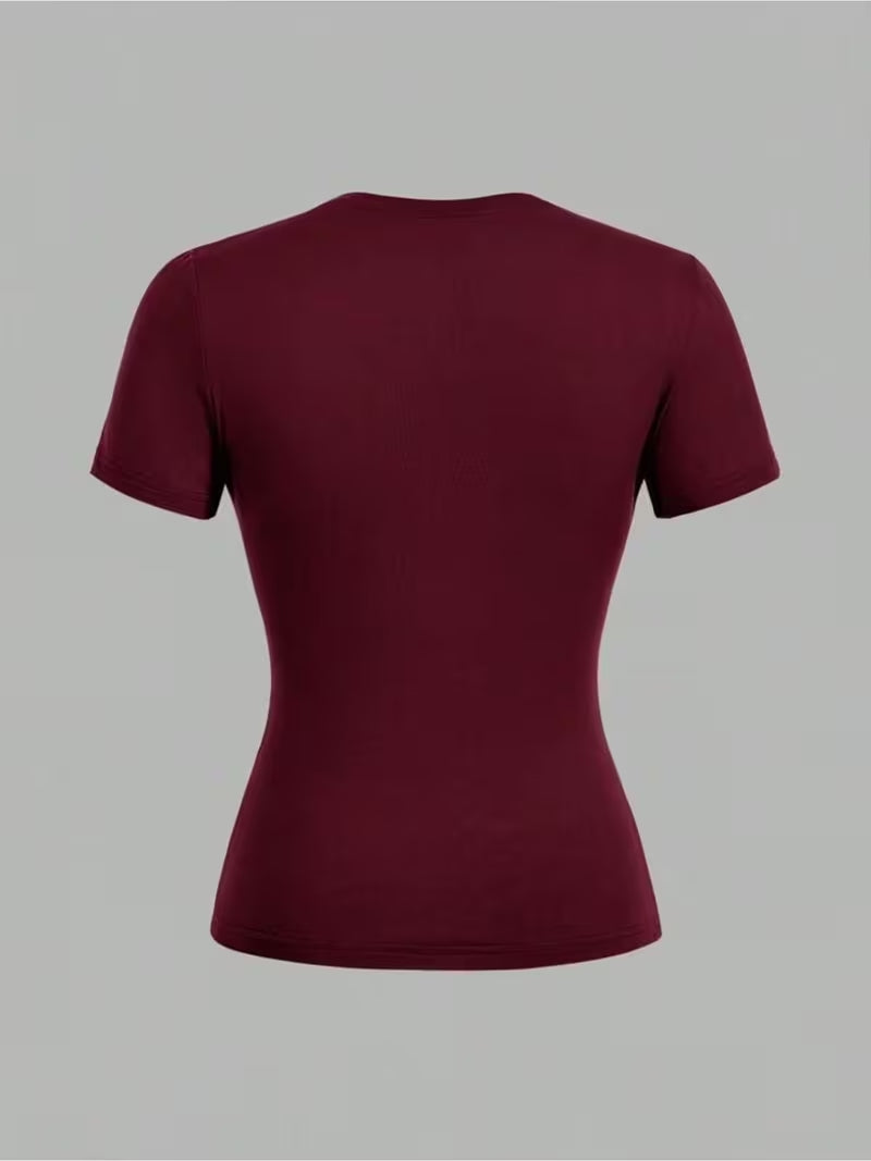 Burgundy Queen Metallic Graphic T-Shirt