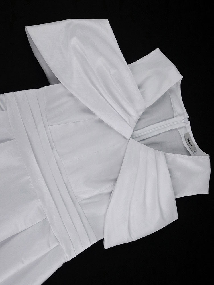 White Bridal Shower Outfits A Line Maxi Dresses With 3D Bow