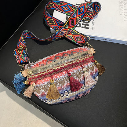 Vintage Colorful Handwoven Waist Bag