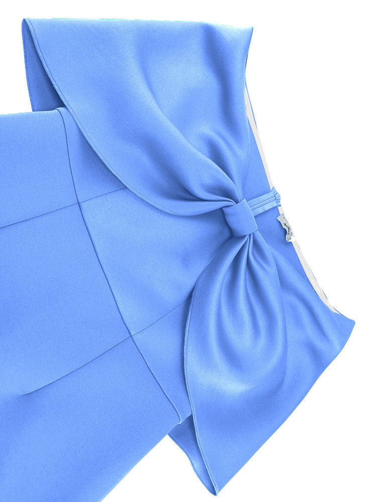 Elegant Wedding Guests Dress Big Bow Strapless Package Hip