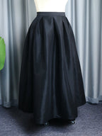 Plus Size Solid Black Ball Gown Long Skirt Woman