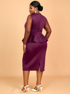 Wedding Party Outfits Church Patchwork Pencil Dress Woman