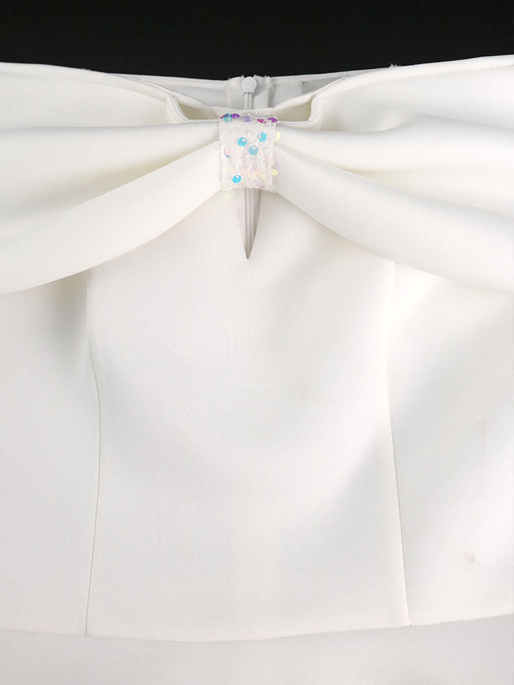 Elegant Slash Neck Dresses for Woman White Bridal Gowns