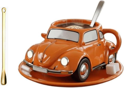 Beetle Shaped Coffee Mug, Handcrafted Imaginative Car Shaped Coffee Mug, Novelty Tea Cup Home Office Decor, Creative Gifts for Beetle Lovers (Blue)
