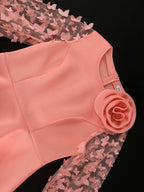Elegant Wedding Guest Dress Package Hip O Neck 3D Flower