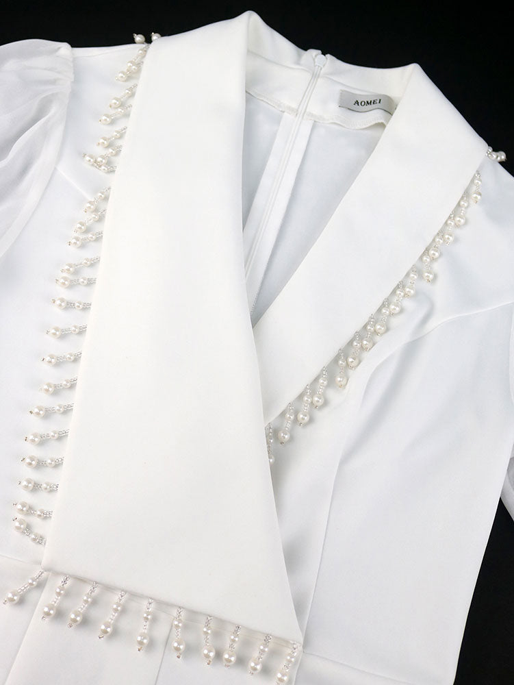 DRESS 2025 Party Women Jumpsuit White Formal Elegant Office Wear