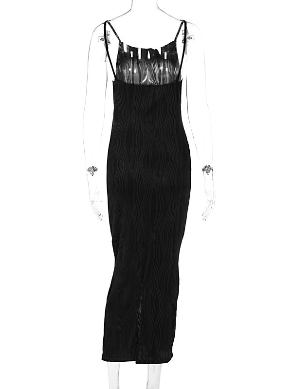 3D Line Backless Back Slit Bodycon Elegant Baby Shower Maternity Maxi Dress