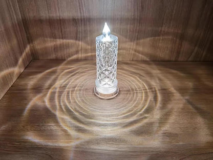 Rose Shadow LED Flameless Candles, 6PCS Romantic Battery Operated Candles Led Pillar Candles for Valentines Anniversary Wedding Christmas Decorations(White, D 2.5" x H 7.2")