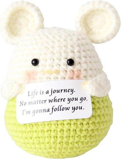 Mini Positive Cute Funny Life Potato Tomato Eggplant Onion Cute Animals Creative Knitted Holding Card Crochet Birthday Christmas Girls Gifts Party Decor
