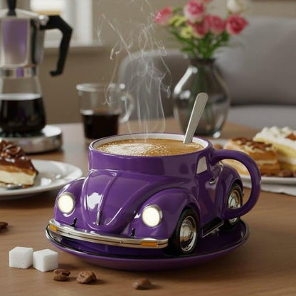 Beetle Shaped Coffee Mug, Handcrafted Imaginative Car Shaped Coffee Mug, Novelty Tea Cup Home Office Decor, Creative Gifts for Beetle Lovers (Blue)