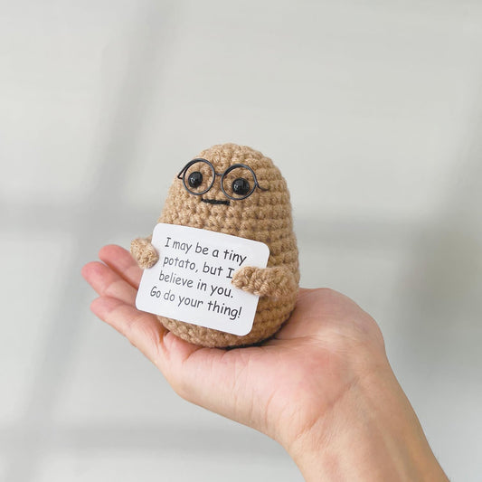 Inspirational Crochet Potato Funny Gifts with Positive Words Christmas Decoration