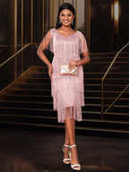 Sexy V Neck Sleeveless Fringe Dress Mini