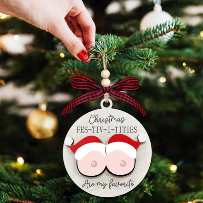 Christmas Ornaments 2025,Wooden Ornaments for Christmas Tree, Christmas Decorations Gifts for Women, Men, Vacation Ornament for Family, Sister, Friends, Meaningful Ornaments