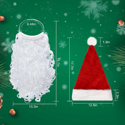 Christmas Hat, Santa Hat Holiday for Adults Unisex Velvet Comfort Extra Thicken Fur Xmas Hat for New Year Festive Party