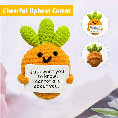 Funny Mini Positive Potato, Cute Crochet Doll with Positive Card, Soft Wool Knitting Toy Decoration