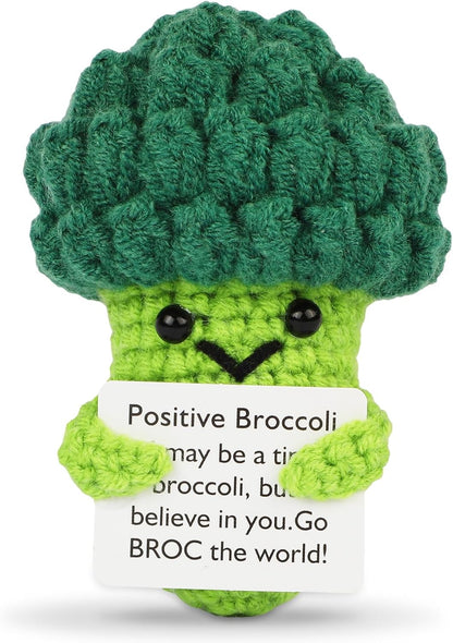 Hoedia Handmade Emotional Pickle Gift, Cucumber Crochet Doll Inspirational Gifts with Cards, Cute Knitted Funny Support Pickle Potato Friend Birthday (Emotional Strawberry)