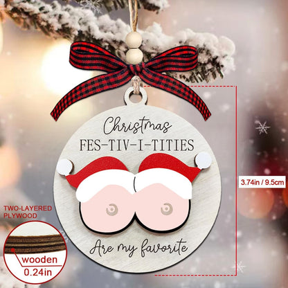 Christmas Ornaments 2025,Wooden Ornaments for Christmas Tree, Christmas Decorations Gifts for Women, Men, Vacation Ornament for Family, Sister, Friends, Meaningful Ornaments