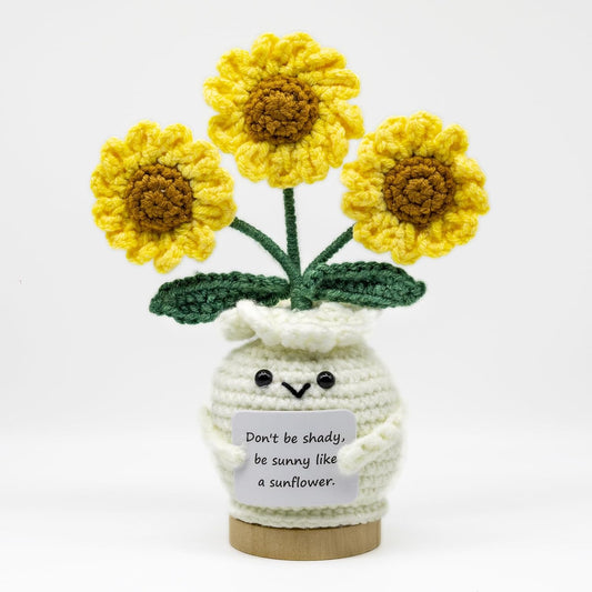Funny Mini Positive Potato, Cute Crochet Doll with Positive Card, Soft Wool Knitting Toy Decoration